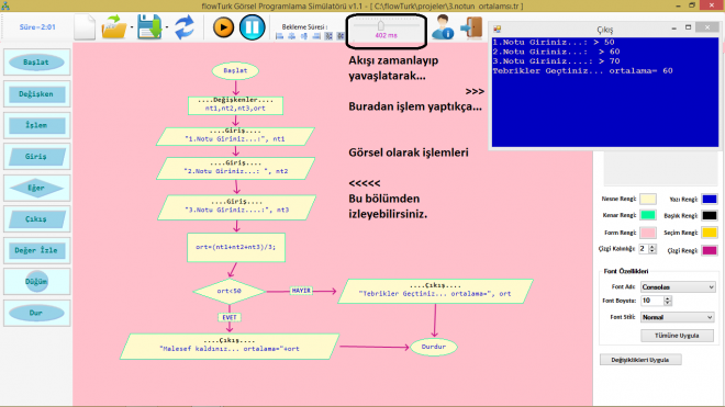FlowTurk Görsel Programlama Simülatörü v1.1